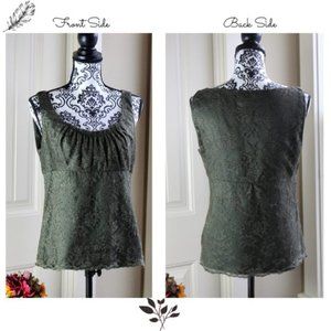 Talbots Green Lace Tank Size 10